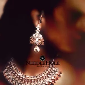 Sensational Gold Plated Necklace & Earrings Jewellery Set For Arabic Brides