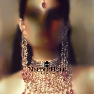 Beautiful Gold Plated Pakistani Bridal Jewelry Choker, Earrings & Tika For Brides