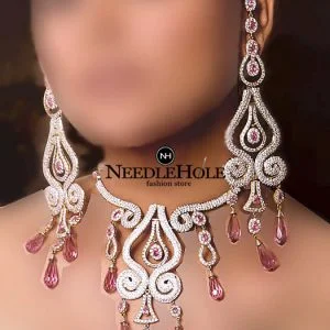 Stylish Indian Pakistani Bridal Jewellery Necklace Set Comes With Earrings Pair