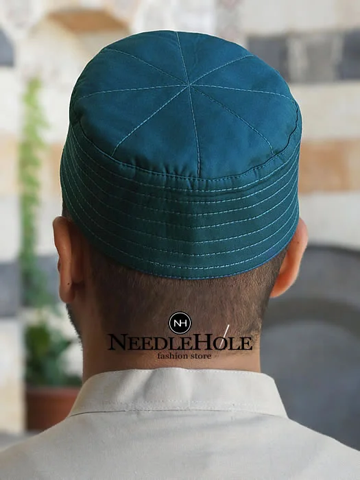 Muslim prayer hat in midnight green color