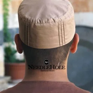 Pintucked salah cap in french beige color