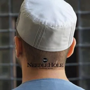 Pintucked salah cap in gray color