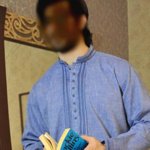 Formal kurta shalwar for men in cotton yarn fabric, beautiful embroidered collar and front kurta comes with offwhite shalwar