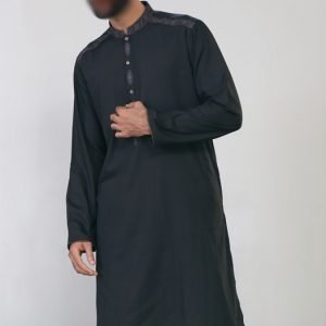 Beautiful men kurta shalwar dress in black color