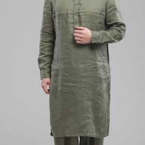 Dark seagreen Afghani look menswear kurta salwar