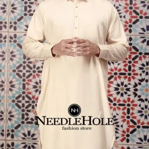 Mens shalwar kameez design in cream color