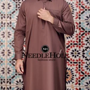 Simple men shalwar kameez suit in chamoisee color