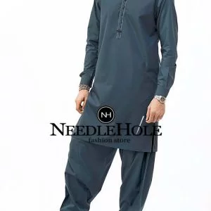 Unique cool gray kurta shalwar suit for men