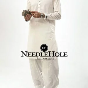 Elegant off white shalwar kameez suit for men