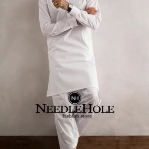 Fascinating man kurta shalwar suit in off white color