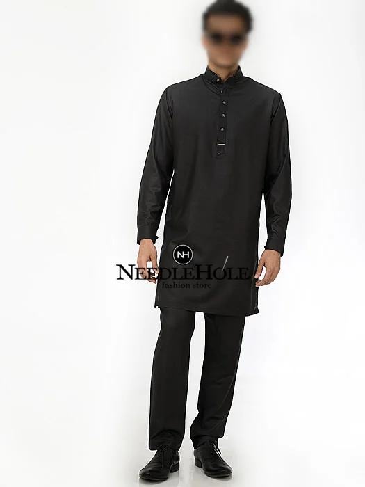 Pakistani kurta pajama outfit in black color