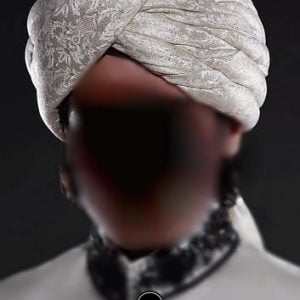 Traditional turban for men, pre-tied wedding turban in beige color