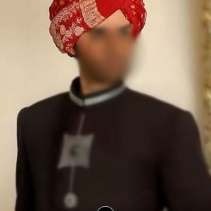 Beautiful turban for men, pre-tied jamawar wedding turban in venetian red color