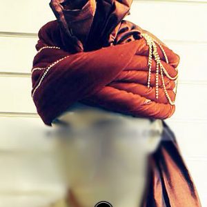 Pakistani wedding turban online pre-tied silk turban in maroon colour