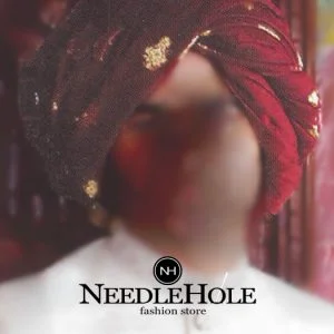 Embroidered rajasthani turban for groom in maroon velvet fabric