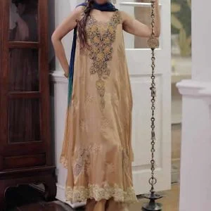 U neckline party dress, slight flared embellished long shirt, straight pants, vanilla