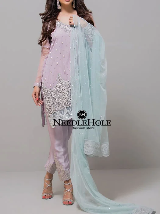 strapless open back dress MS-1805 - Pakistani Party Wear
