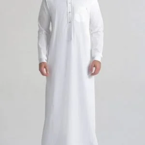 Front Chest Pocket Offwhite Arabic Jubba For Men