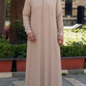 Arabic Thobe For Men In Sand Color