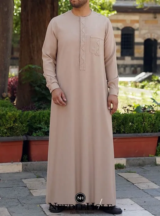 Arabic Thobe For Men In Sand Color