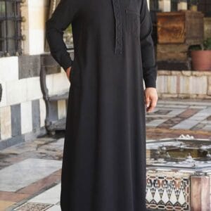Arabic Thobe For Men In Black Color