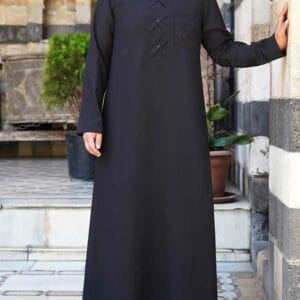 Men Arabic Thobe In Black Color