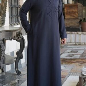 Men Arabic Thobe In Navy Blue Color