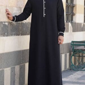 Black Emirati Thobe For Men