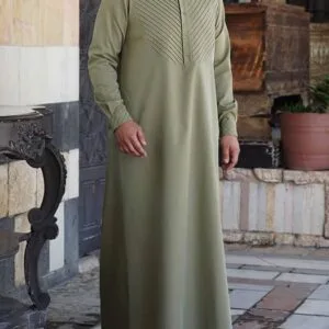 Ash Gray Emirati Thobe For Men
