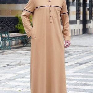 Islamic Thobe For Men In Camel Color