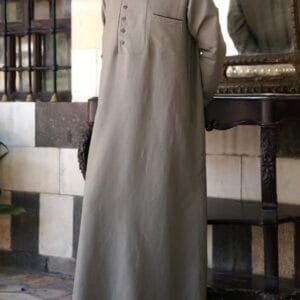 Muslim Thobe For Men In Taupe Grey Color